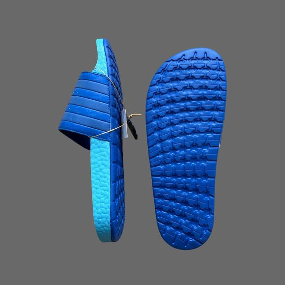 Ninja x Adilette Boost Slide adidas 'Time In Blue Signal Cyan' Size 9 NWT GZ3757 - Picture 6 of 10